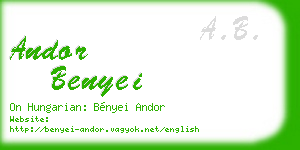 andor benyei business card